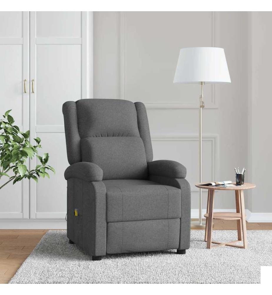 Fauteuil de massage Gris foncé Tissu
