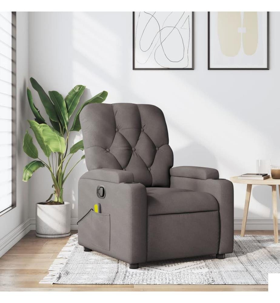 Fauteuil de massage inclinable Taupe Tissu