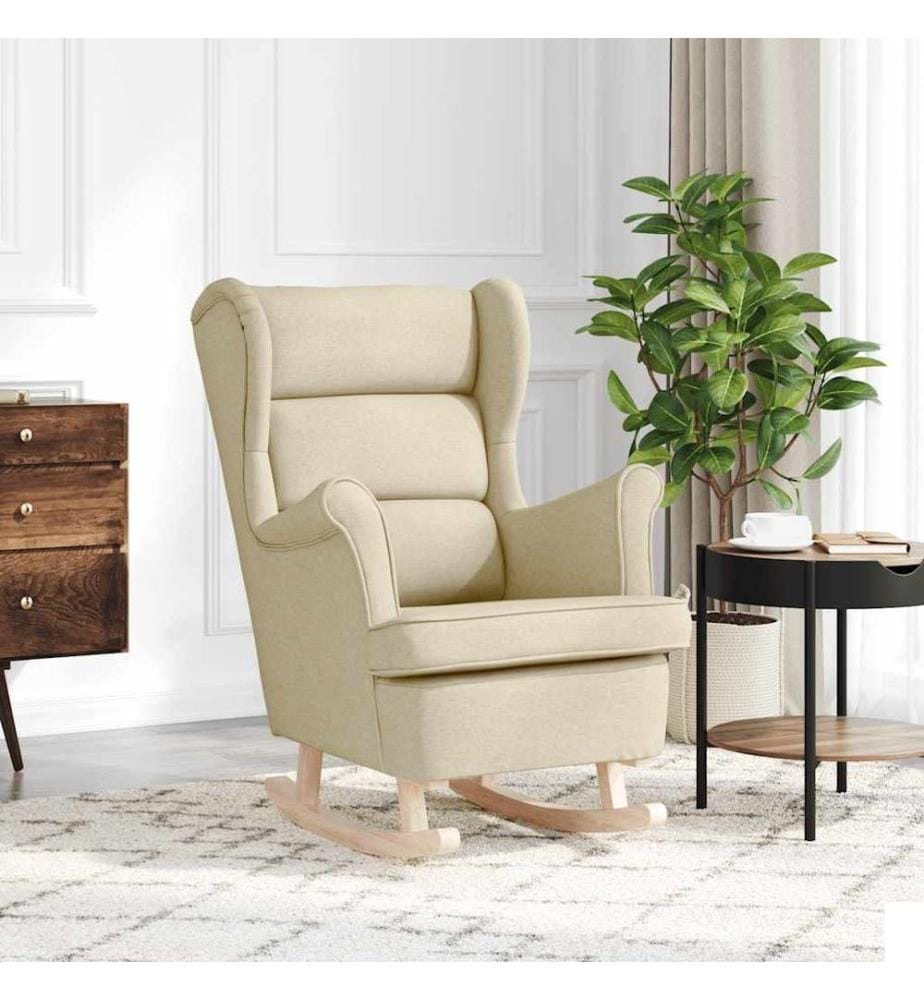 Chaise à bascule crème 74x90x102 cm tissu