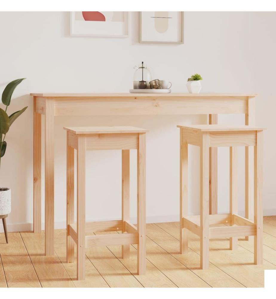 Chaises de bar lot de 2 40x40x78 cm bois de pin solide