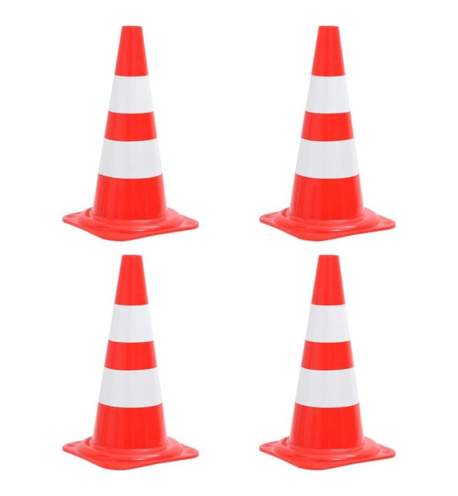 Cônes de signalisation réfléchissants 4 pcs Rouge et blanc 50cm