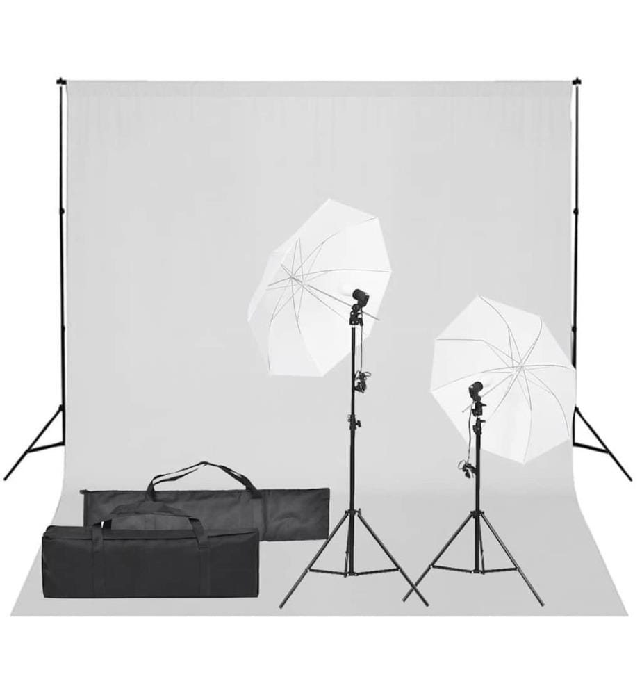 Kit de studio photo avec éclairage et toile de fond