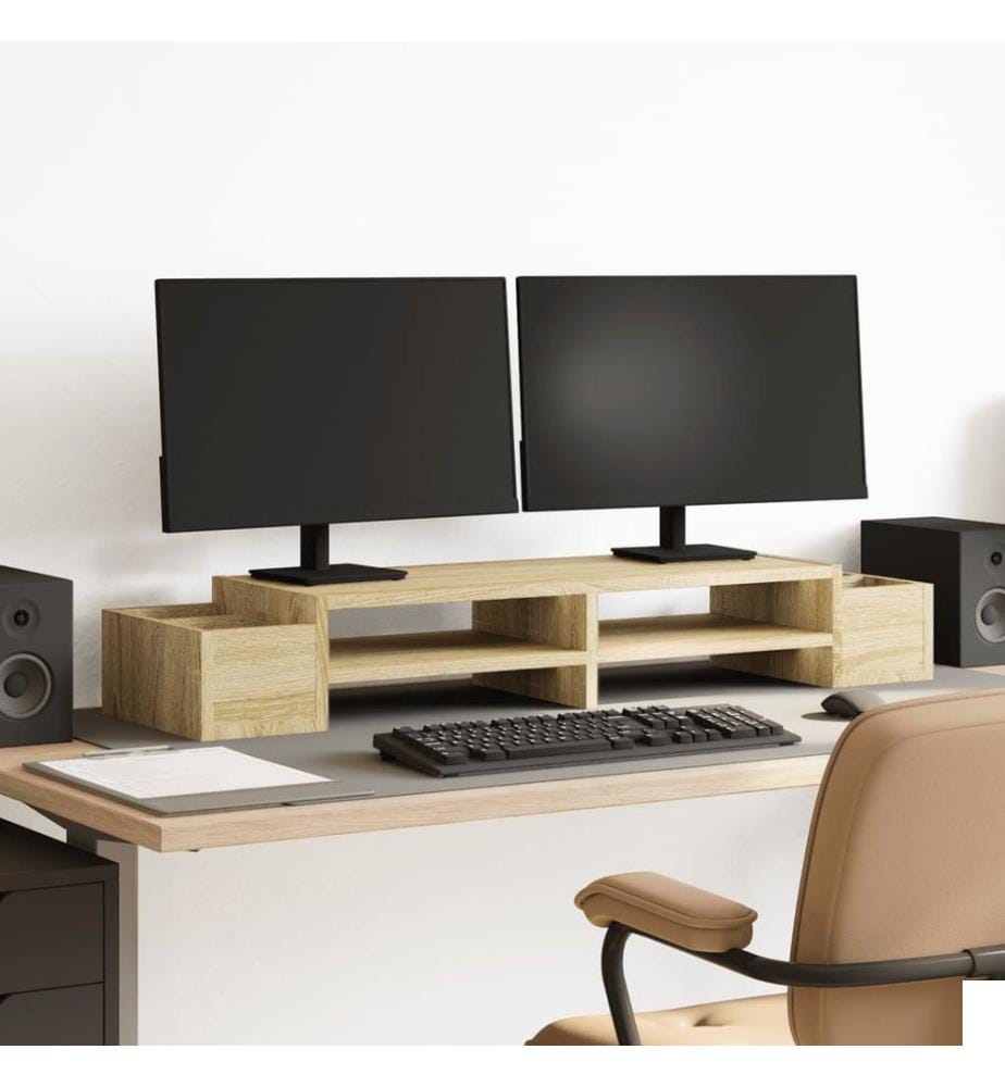 Support de moniteur avec rangement chêne sonoma bois ingénierie