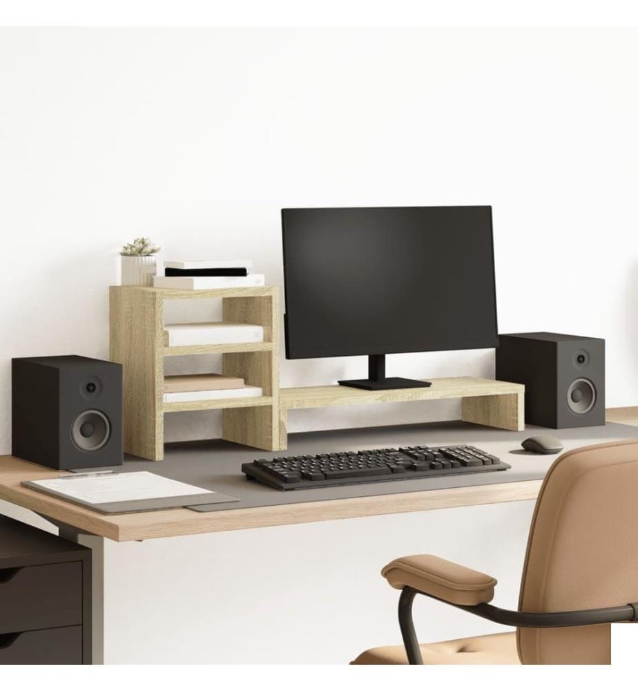 Support de moniteur et organisateur de bureau bois d'ingénierie