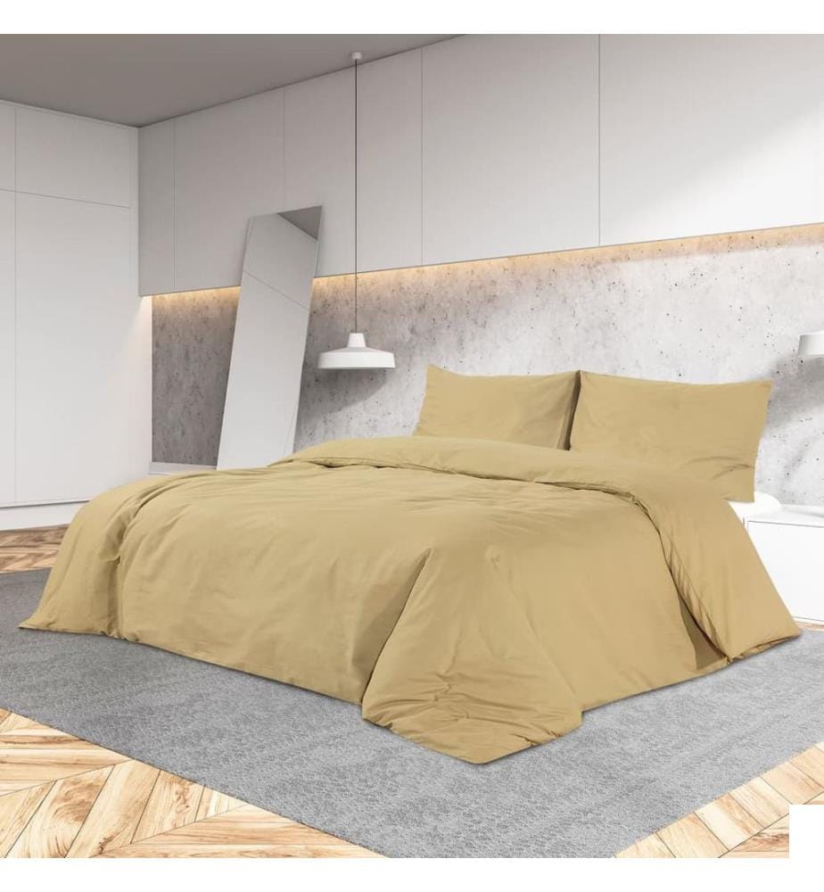 Ensemble de housse de couette Taupe 220x240 cm Microfibre