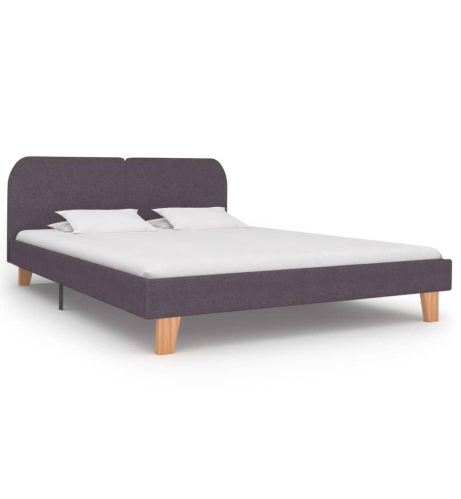 Cadre de lit sans matelas taupe tissu 180x200 cm