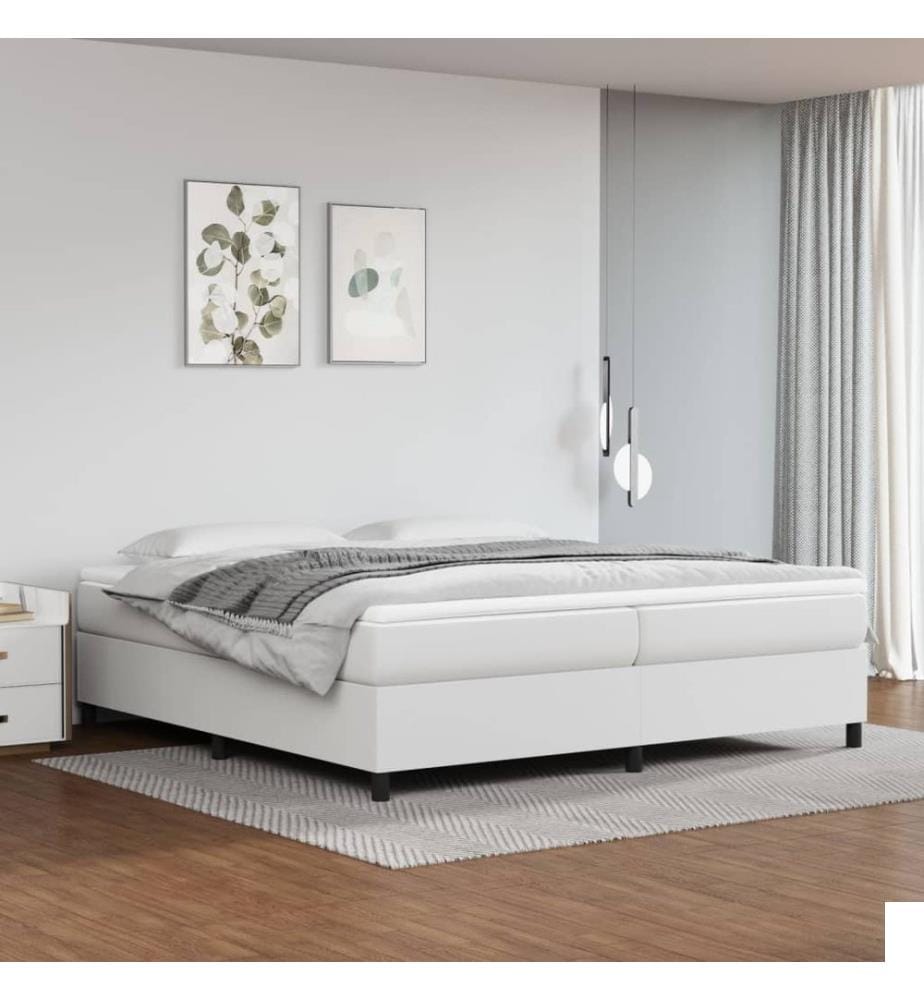 Cadre de lit blanc 200x200 cm similicuir