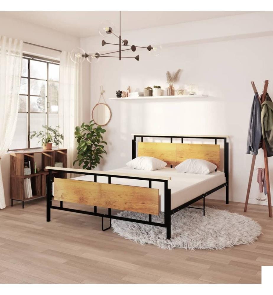 Cadre de lit sans matelas métal 160x200 cm