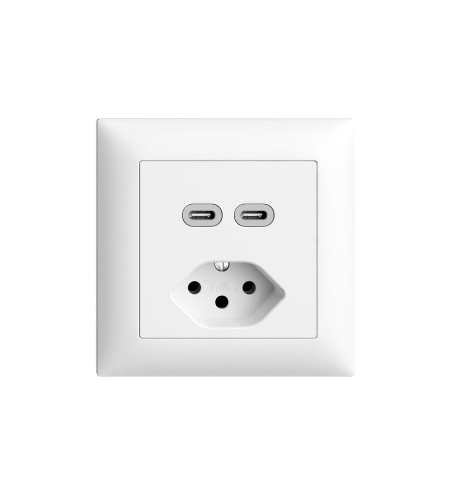 FELLER - EDIZIOdue Prise de courant 2x USB-C 3 A, 15 W