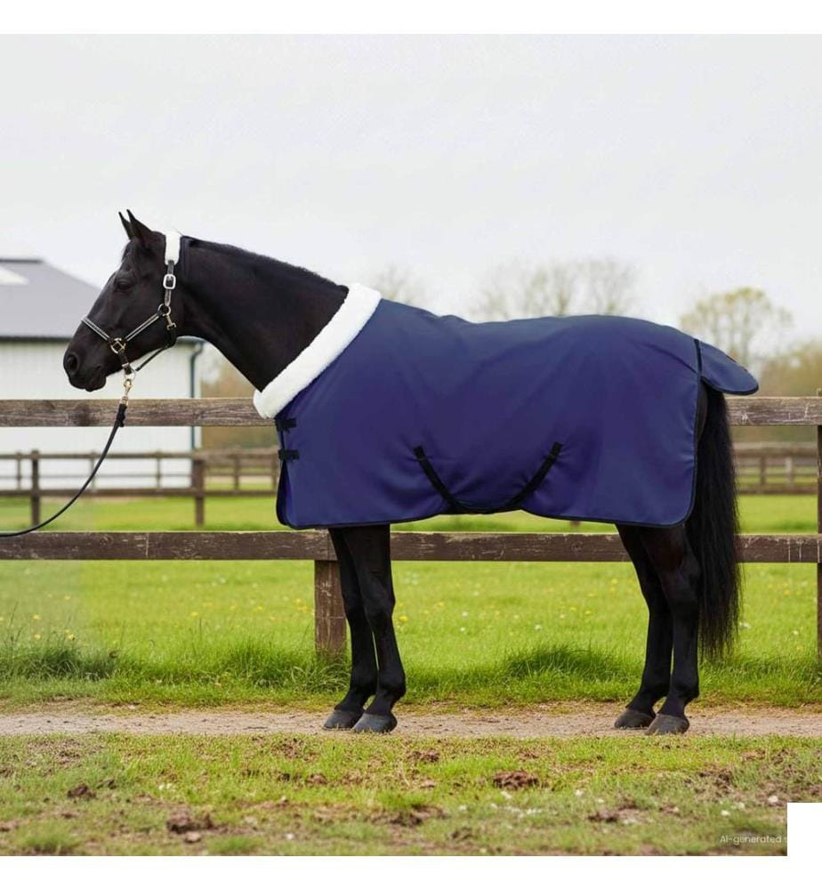 Couverture Équine Bleu marine 105 cm Fleece polaire