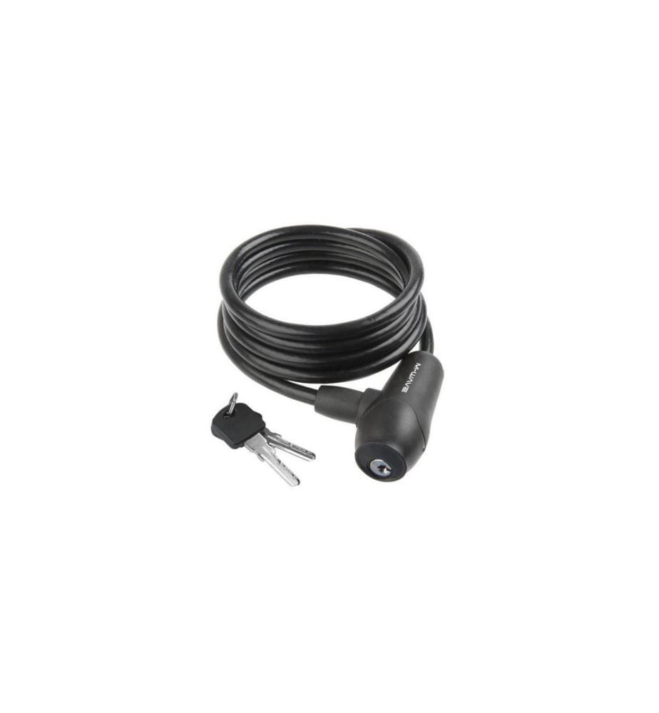 M-WAVE - Antivol à spirale en silicone M-WAVE -, 1500 x 8 mm, noir