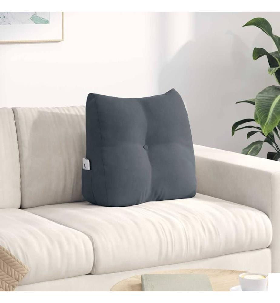 Coussin de Dos Gris foncé 45 x 24 x 50 cm Velours