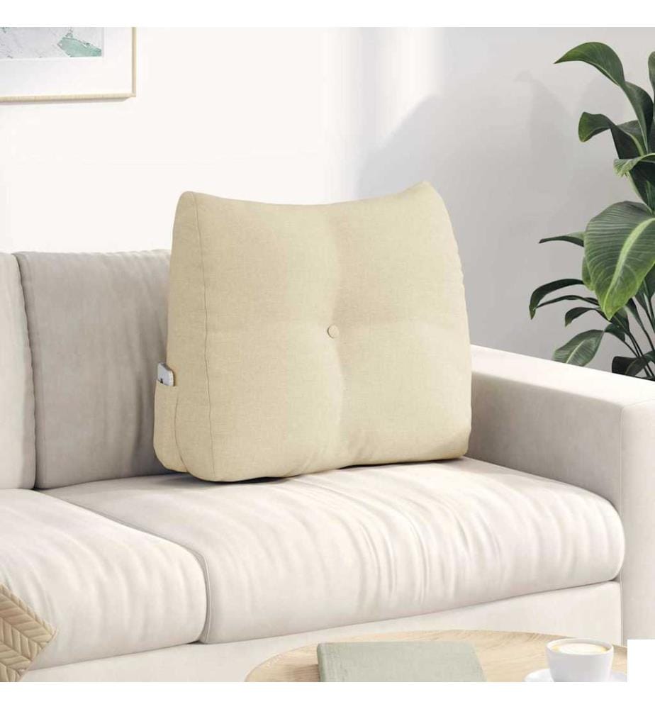 Coussin de Dos Crème 60 x 24 x 50 cm tissu