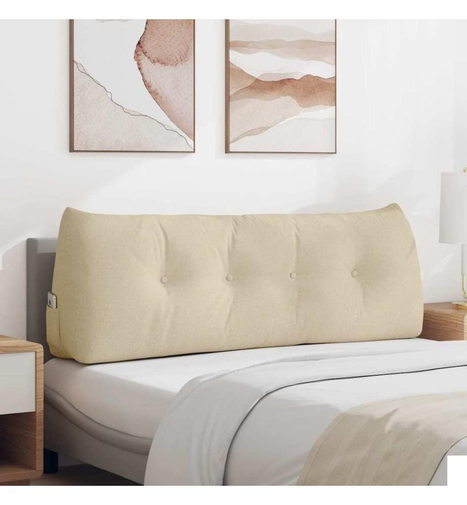 Coussin de Dos Crème 140 x 24 x 50 cm tissu