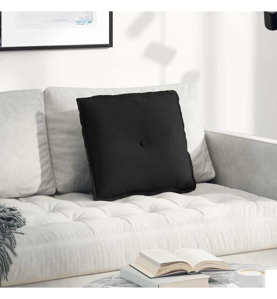 Coussin de Dos Noir 50 x 45 cm Tissu en microfibre