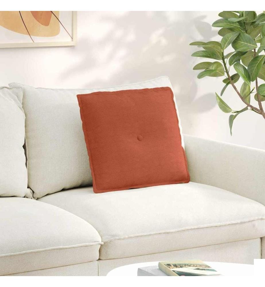 Coussin de Dos Rouge orange 50 x 45 cm Tissu en velours côtelé
