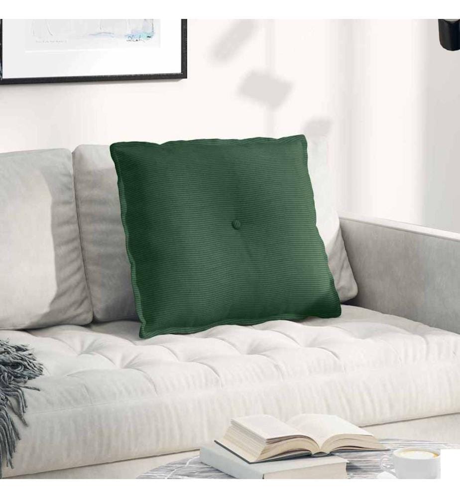 Coussin de Dos Vert Jungle 60 x 50 cm Tissu en velours côtelé