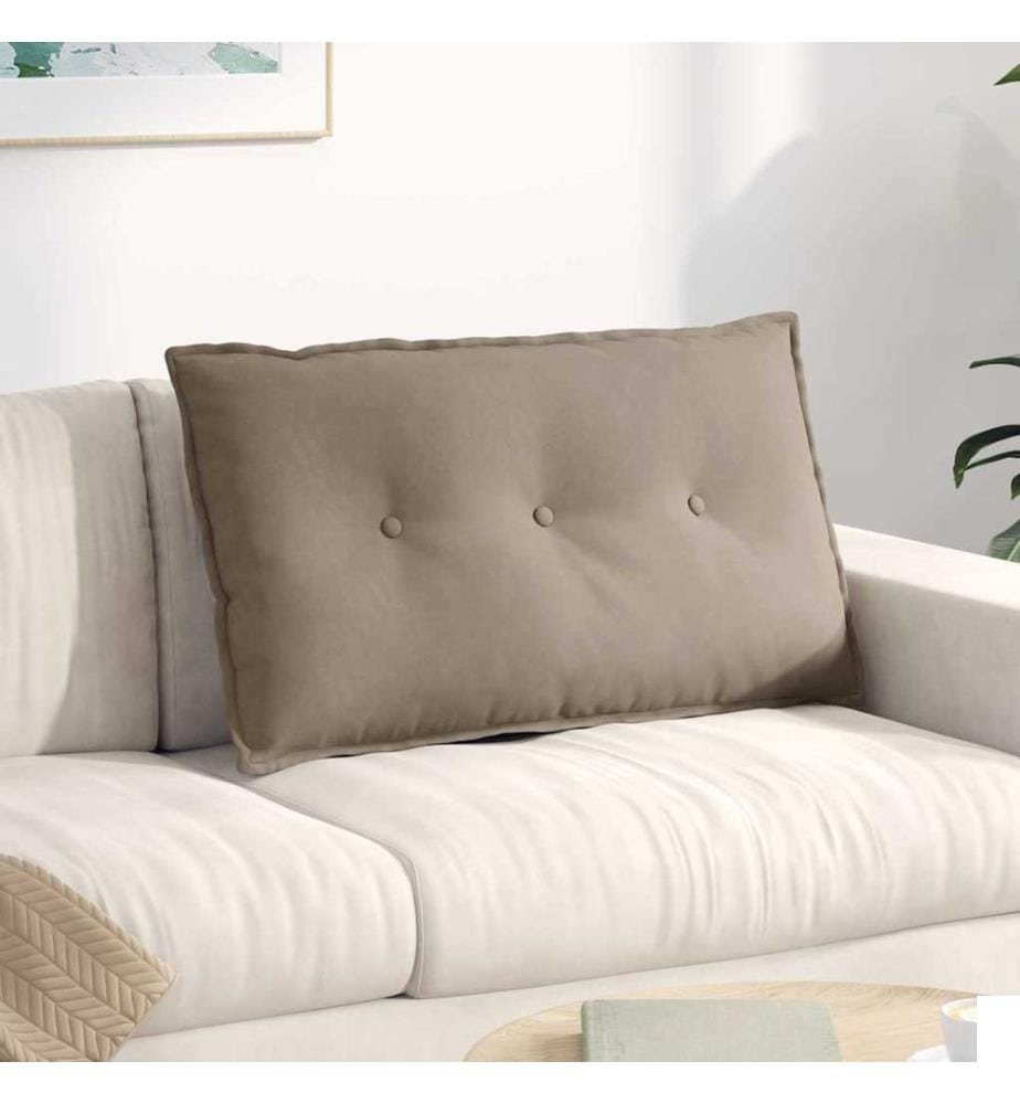 Coussin de Dos Taupe 80 x 50 cm Tissu en microfibre