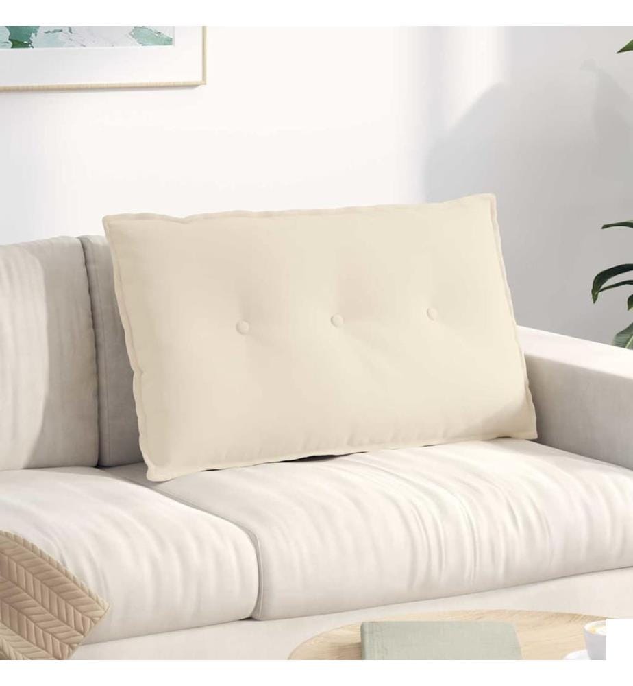 Coussin de Dos Beige 80 x 50 cm Tissu en microfibre