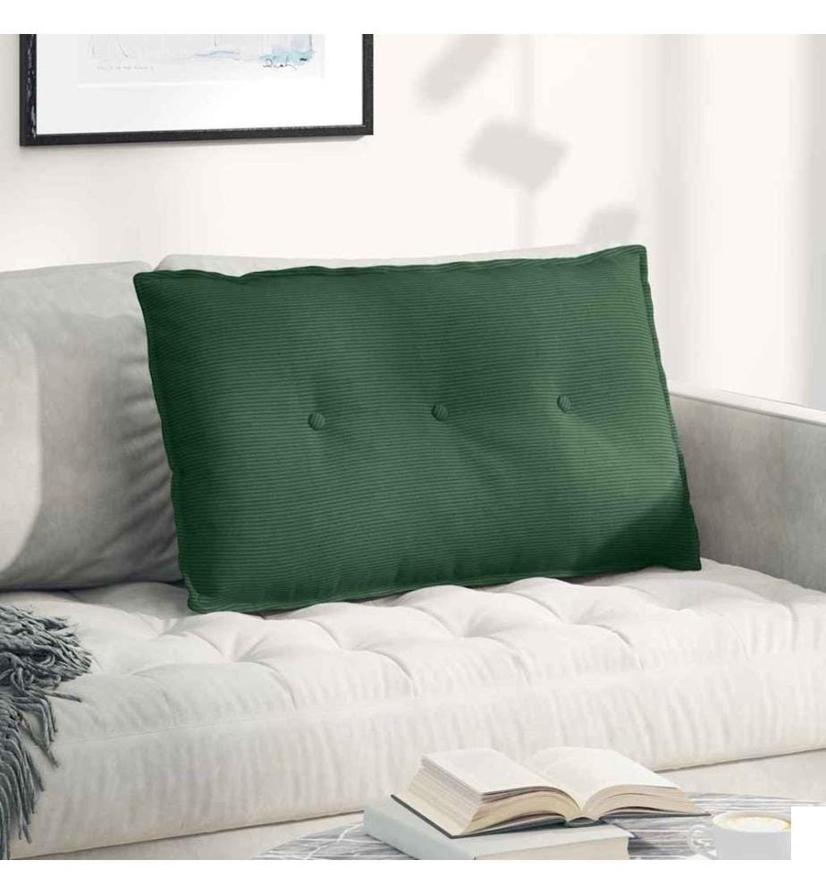 Coussin de Dos Vert Jungle 80 x 50 cm Tissu en velours côtelé