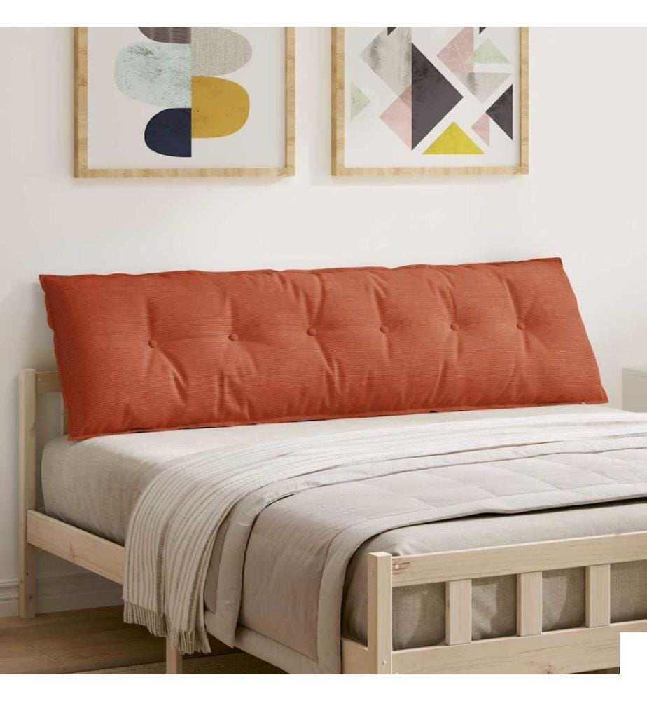 Coussin de Dos Rouge orange 180 x 50 cm Tissu en velours côtelé