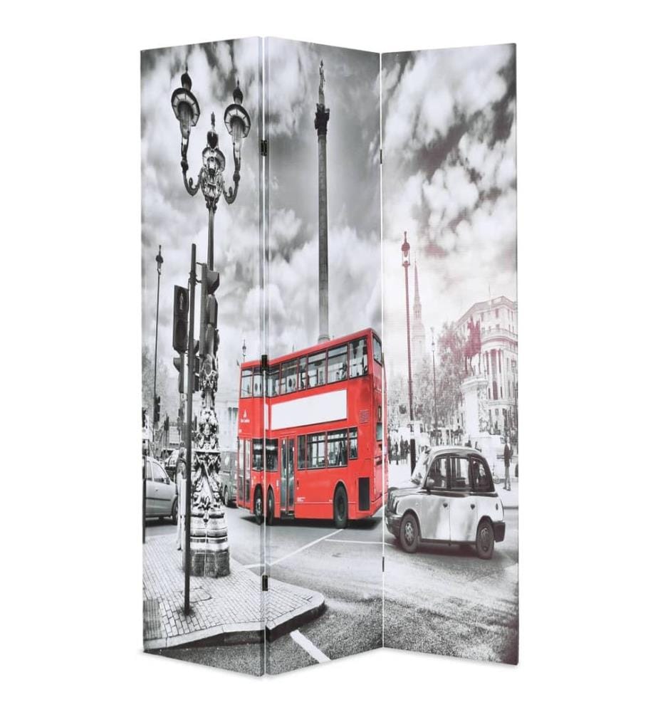 Cloison de séparation 120 x 170 cm Bus londonien Noir et blanc