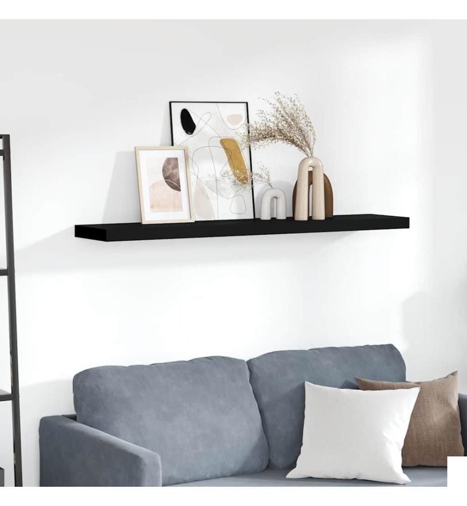 Étagère murale flottante noir 120x23,5x3,8 cm MDF