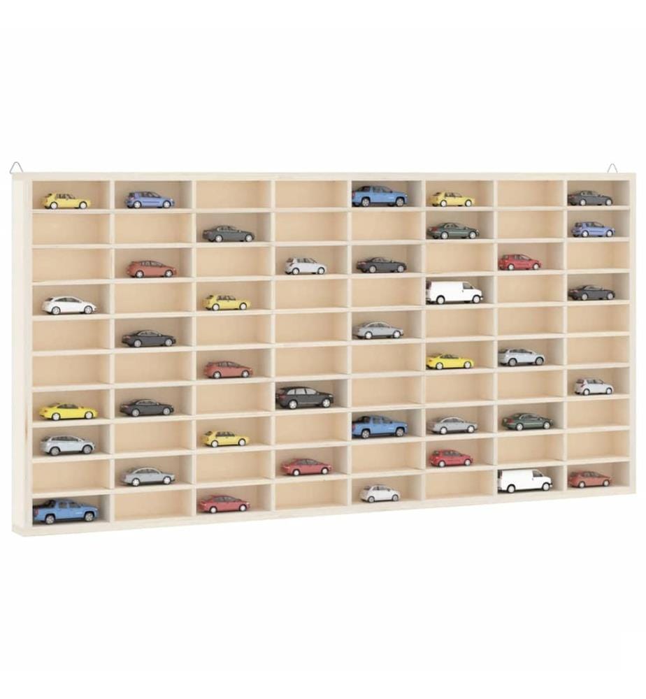 Vitrine de collection en bois avec 80 compartiments 80 x 4,5 x 40,5 cm