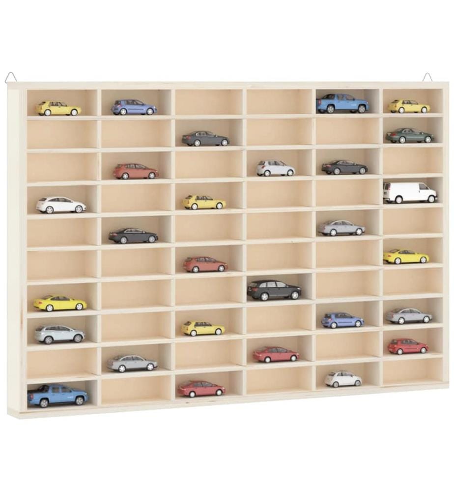 Vitrine de collection en bois avec 60 compartiments 60 x 4,5 x 40,5 cm