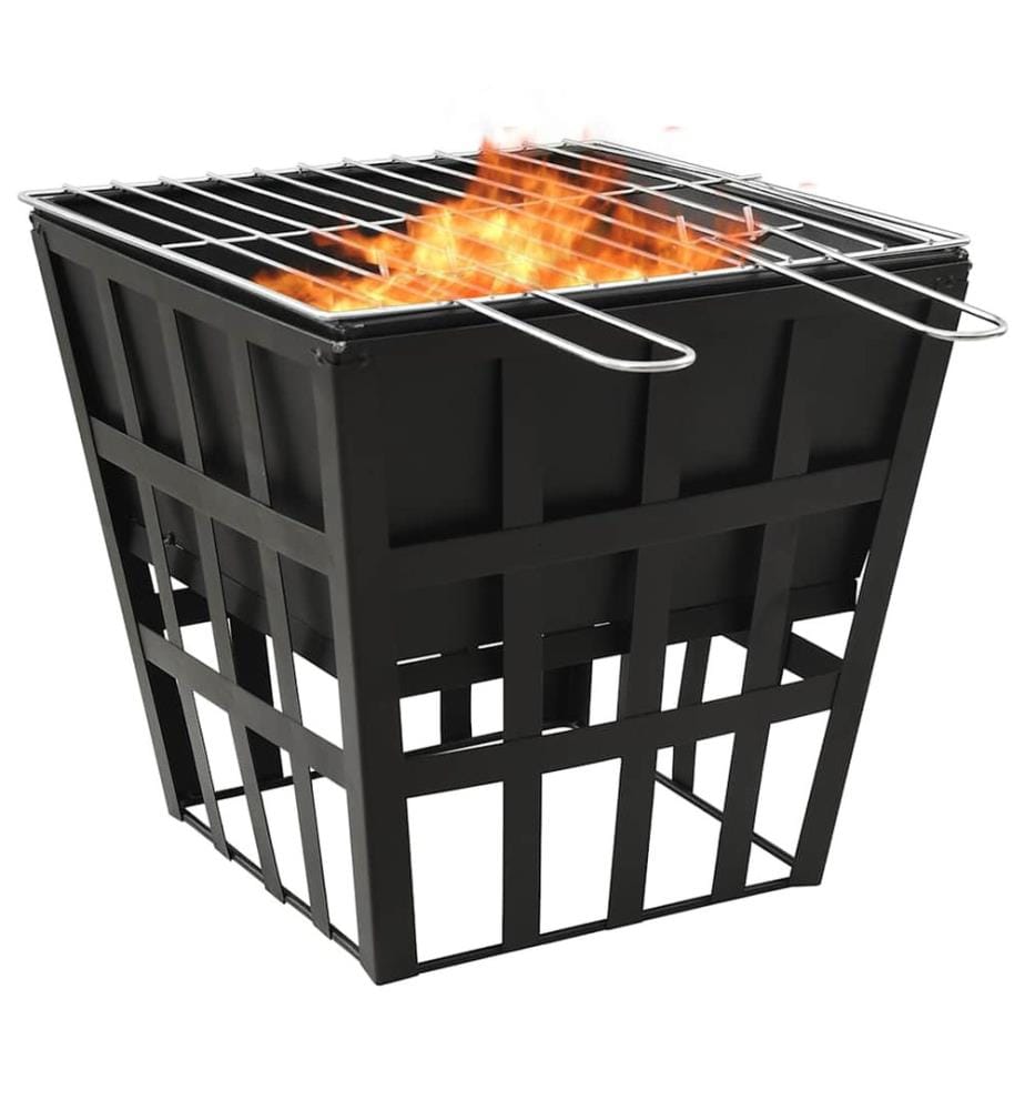 Foyer et barbecue 2 en 1 34x34x48 cm Acier