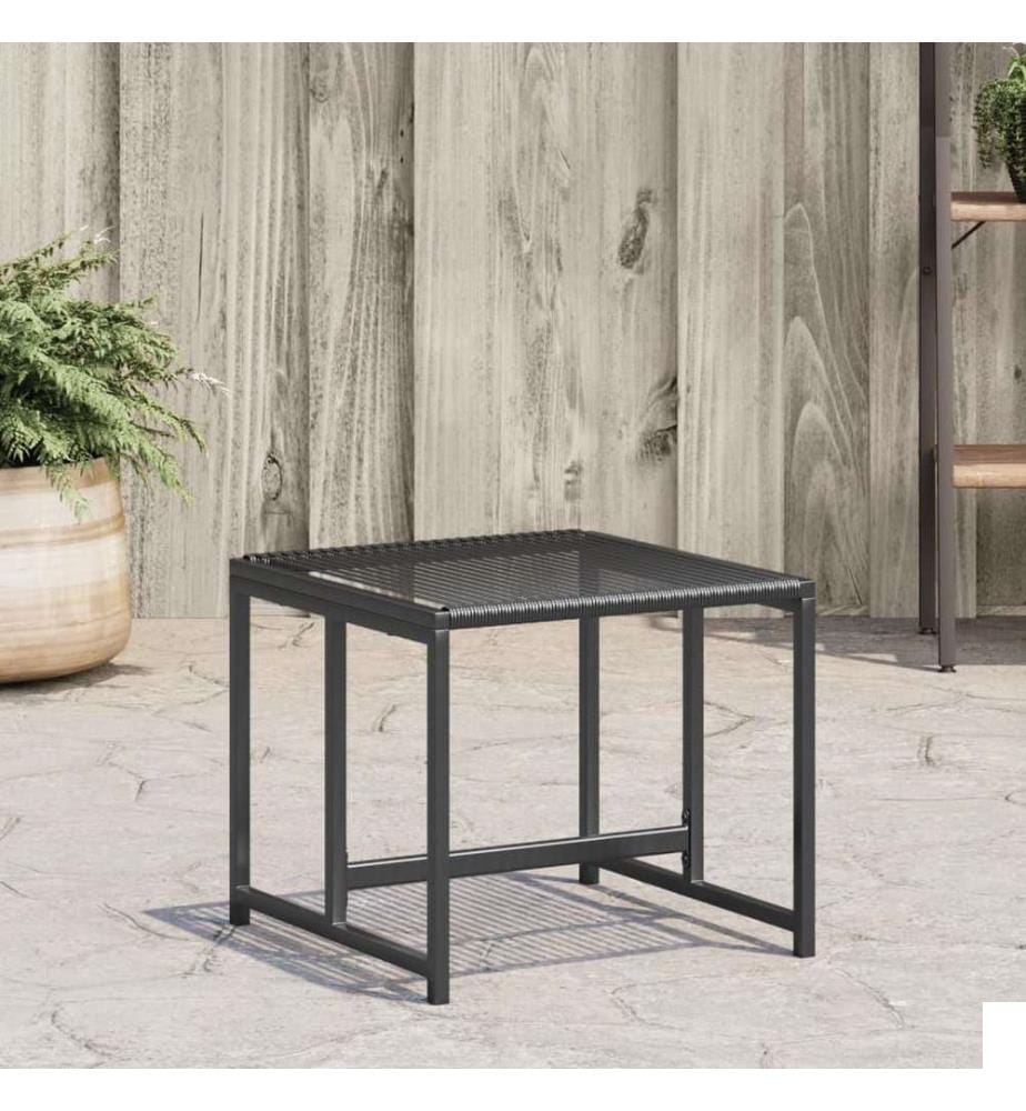 Tabourets de jardin lot de 4 noir résine tressée