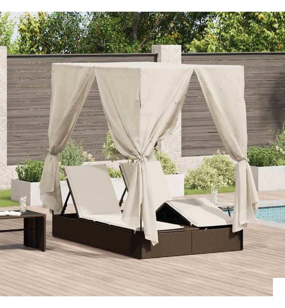 Transat double Blanc chaud 205 x 129 x 200 cm polyrotin