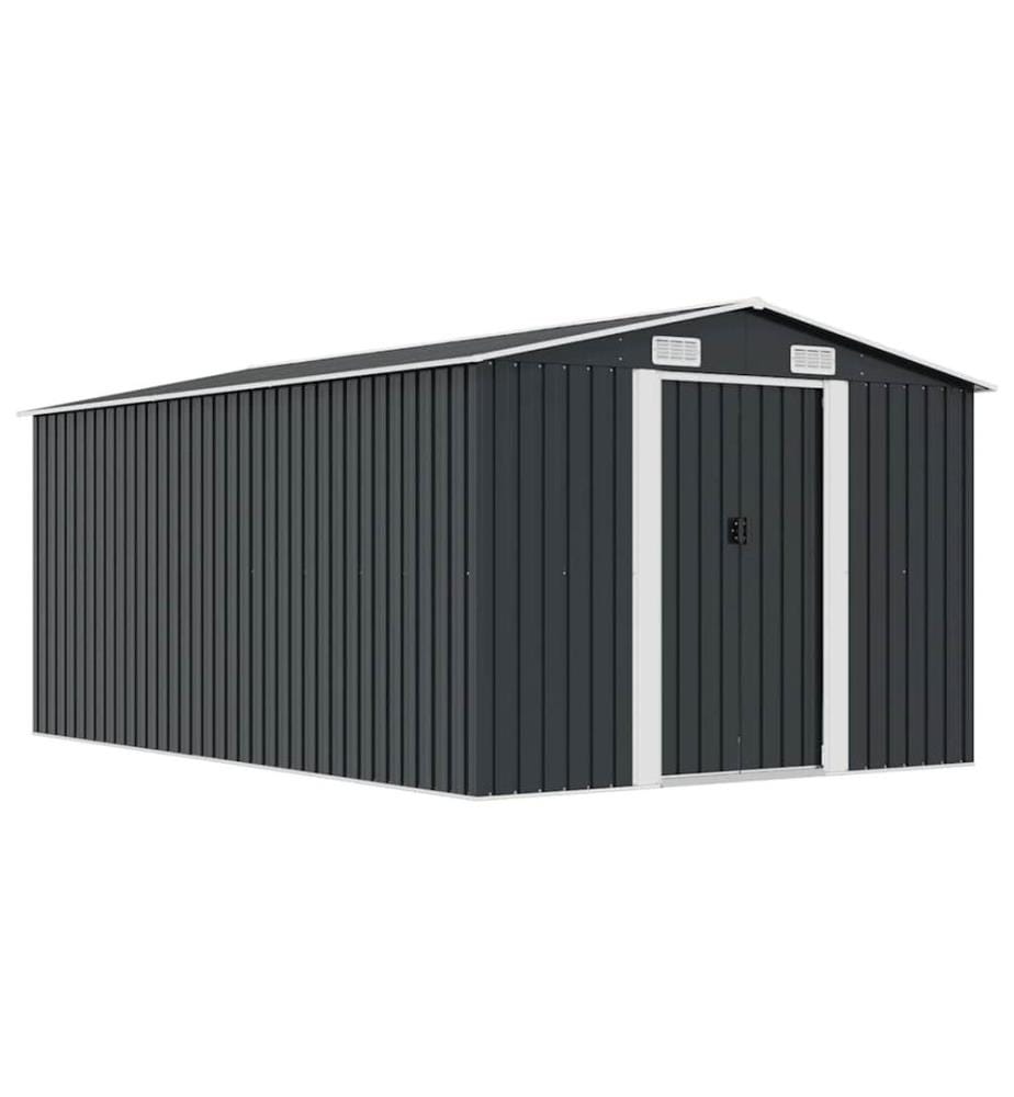 Abri de jardin 257x392x181 cm Métal Anthracite