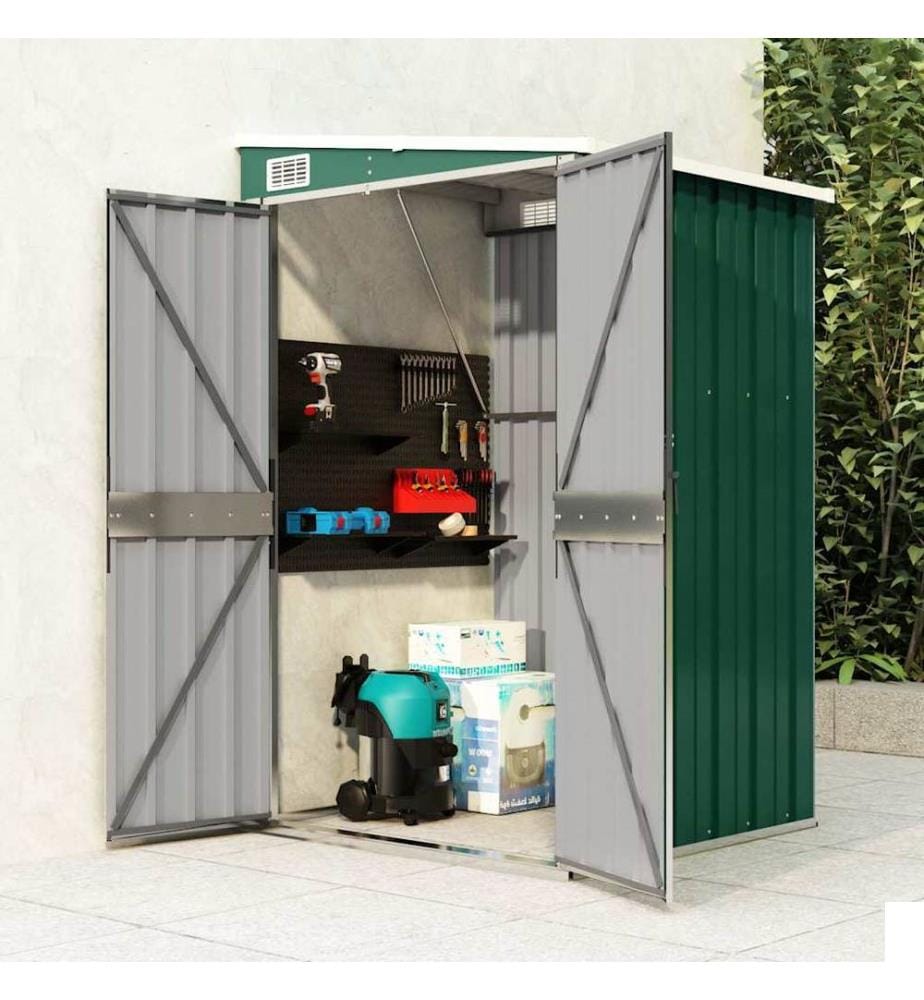 Remise de jardin murale Vert 118x100x178 cm Métal galvanisé