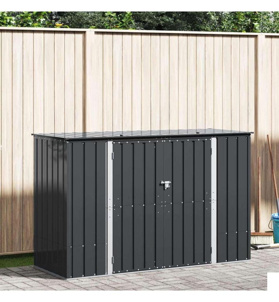 Boîte de Rangement de Jardin Noir 214 x 82 x 132 cm Acier