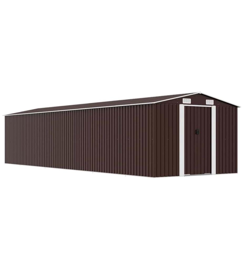Abri de jardin Marron 257x990x181 cm Acier galvanisé