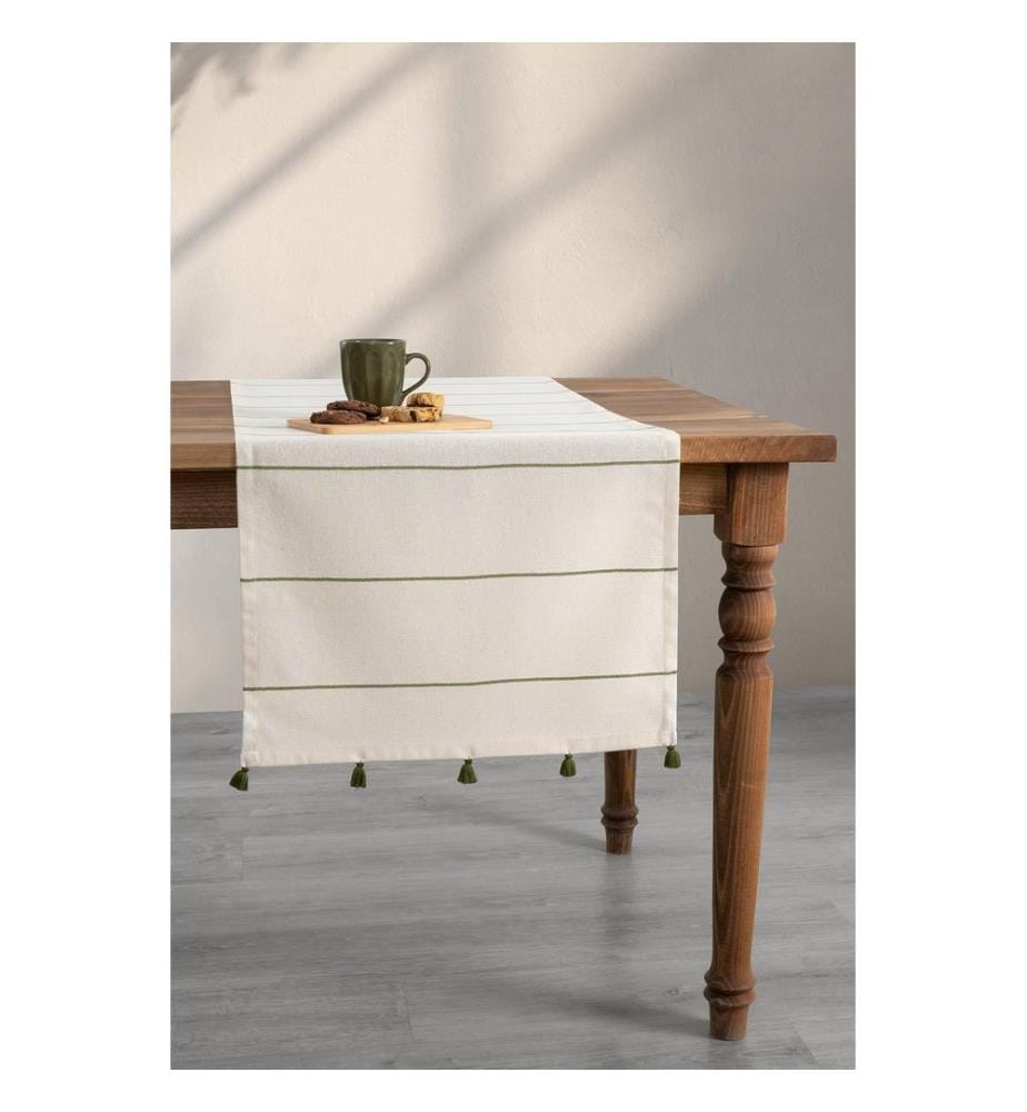 Chemin de table, vert, 65 % COTON / 35 % POLYESTER