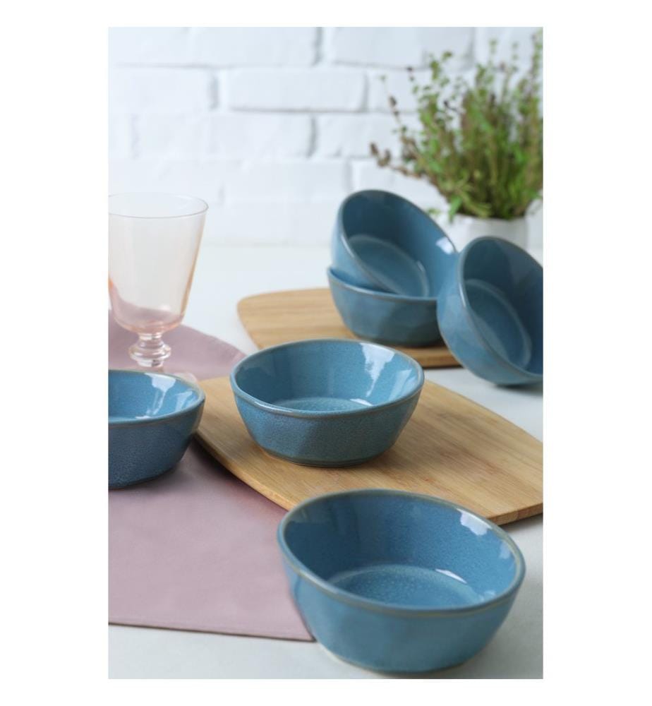 Ensemble de bols à apéritif, 6 pièces, turquoise, 100 % GRÈS CÉRAMIQUE