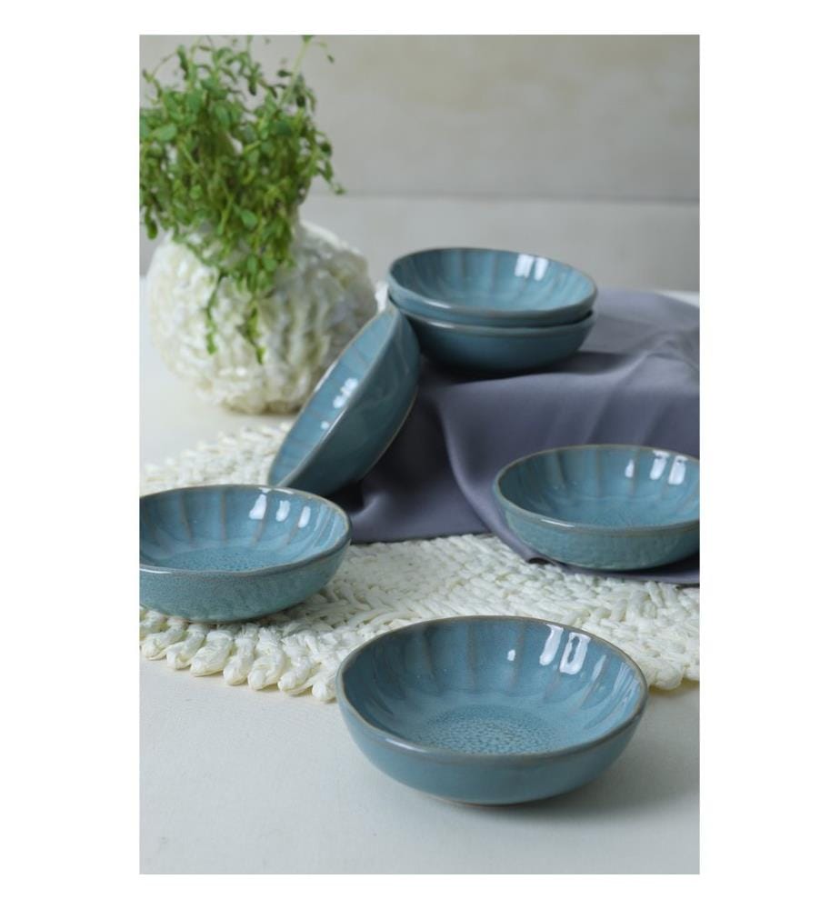Ensemble de bols à apéritif, 6 pièces, turquoise, 100 % GRÈS CÉRAMIQUE