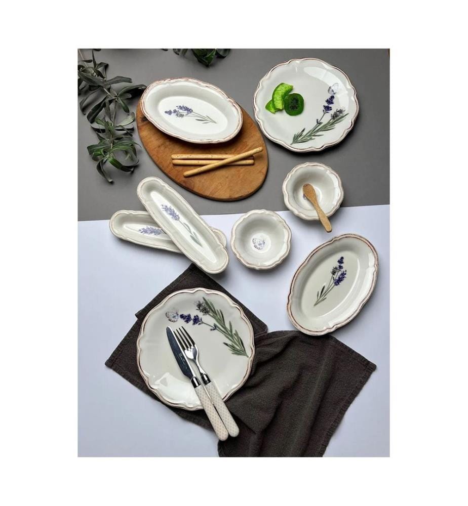 Set de petit-déjeuner, 14 pièces, multicolore, 100 % PORCELAINE