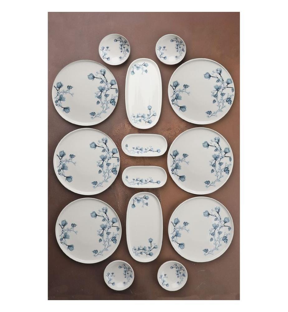 Service de petit-déjeuner, 14 pièces, multicolore, 100 % PORCELAINE