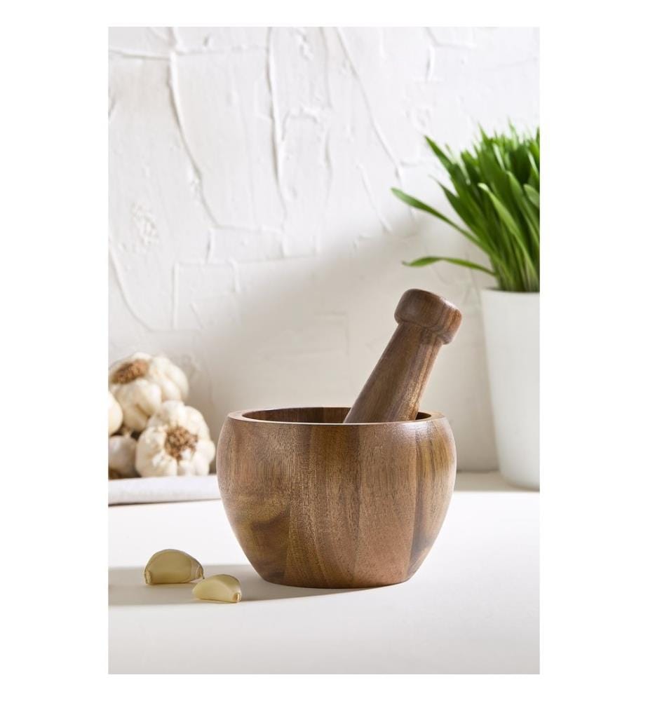 Mortier, en bois, 100 % ACACIA