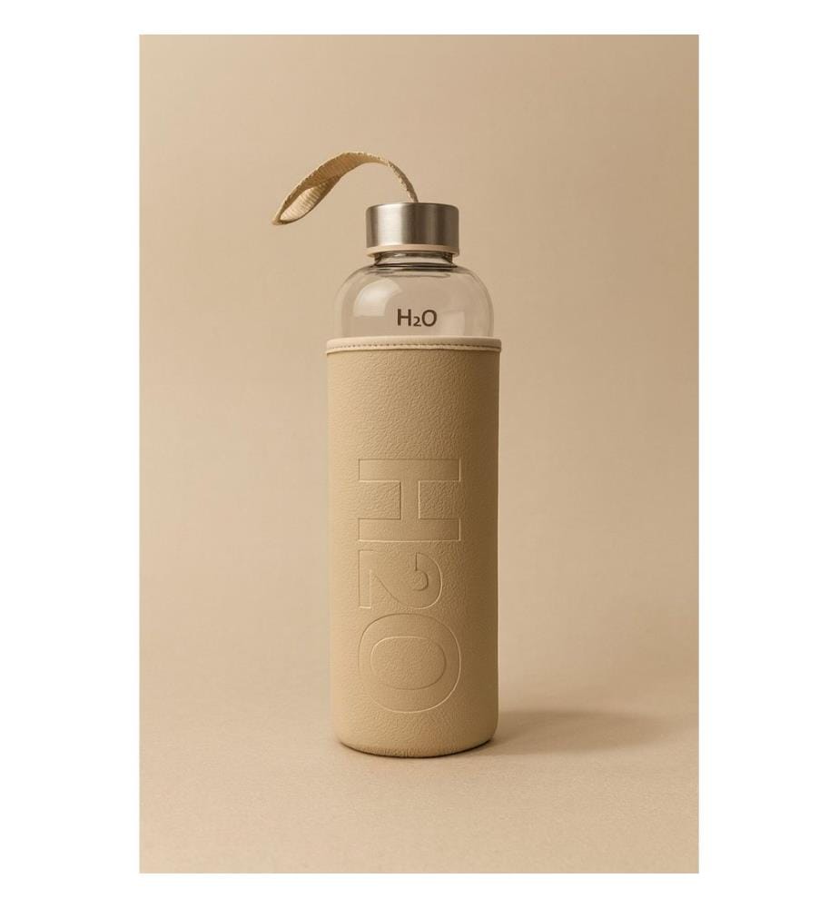 Bouteille en verre, crème, 100 % VERRE