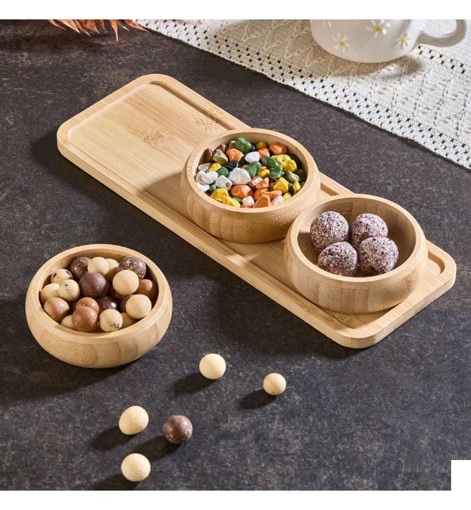 Ensemble de bols à apéritif, 4 pièces, multicolore, 100 % BAMBOU