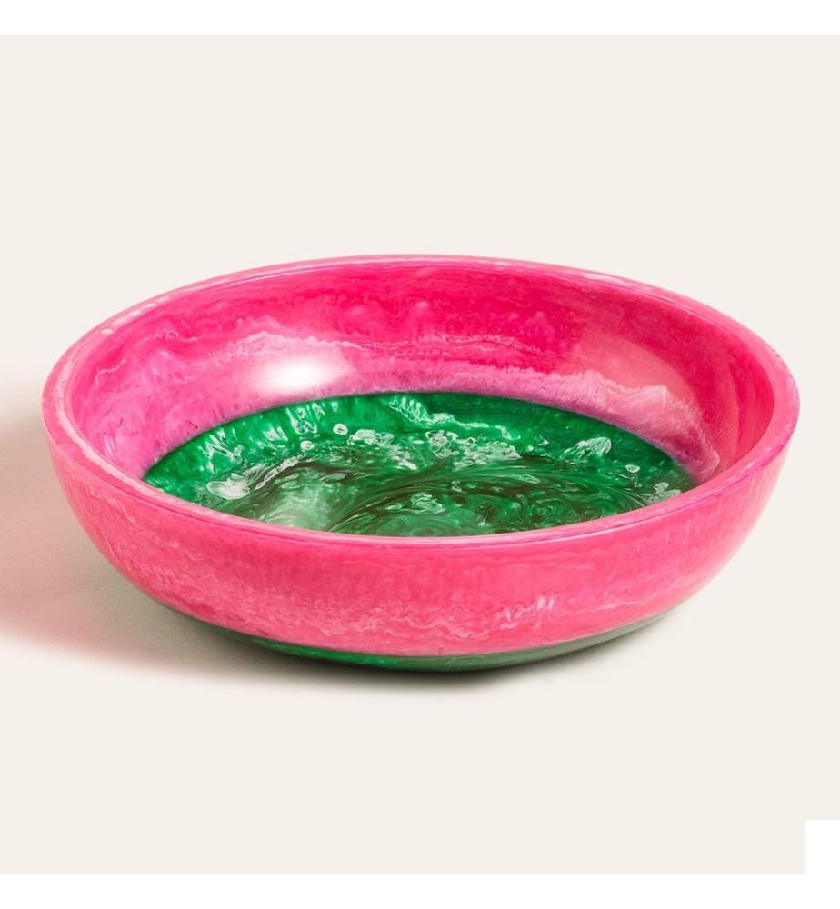 Bol, rose, vert, 100% PLASTIQUE