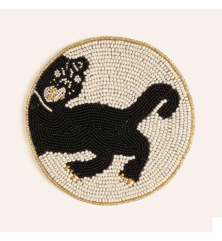 Tapis de verre, blanc, noir, 90% VERRE / 5% POLYESTER / 5% COTON