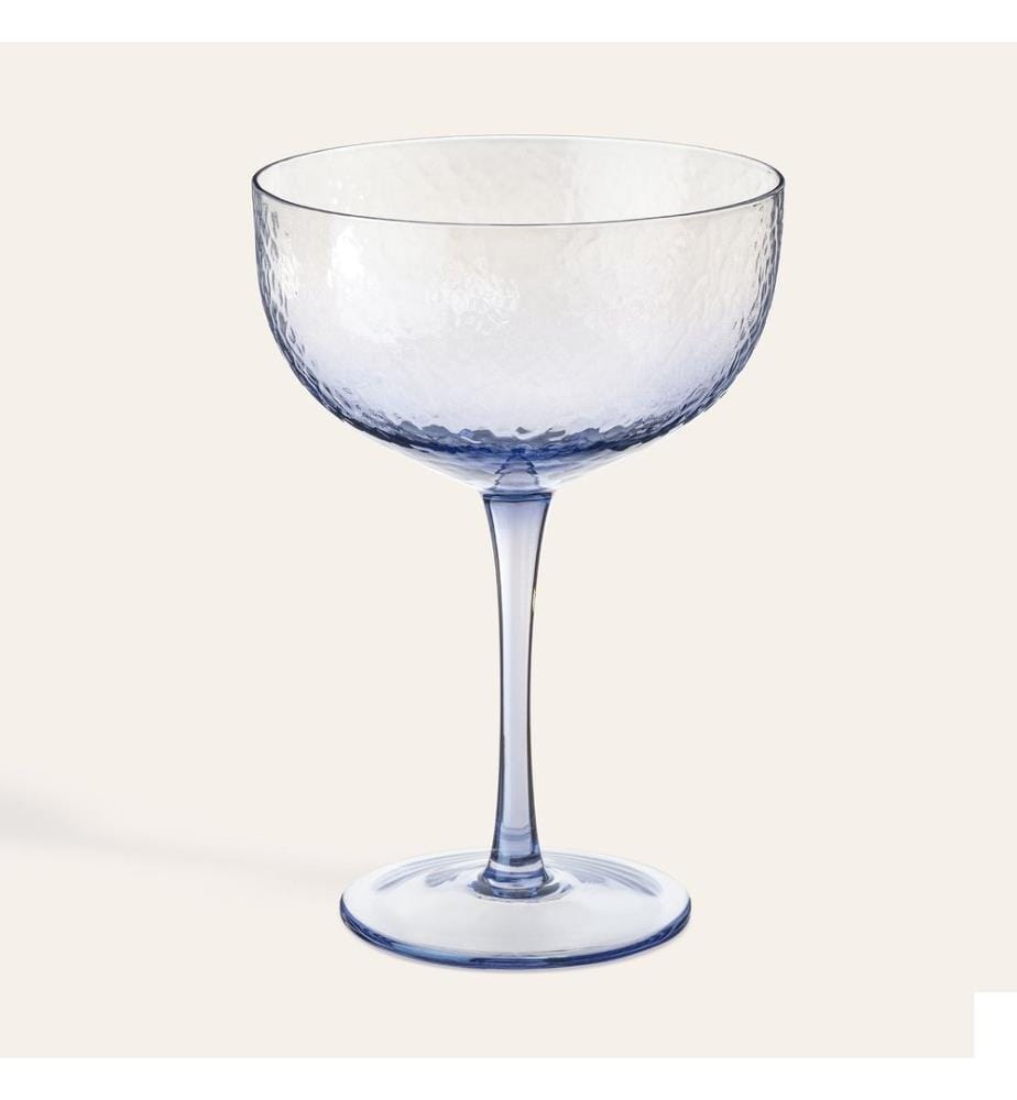 Verre à martini, bleu, 100% VERRE