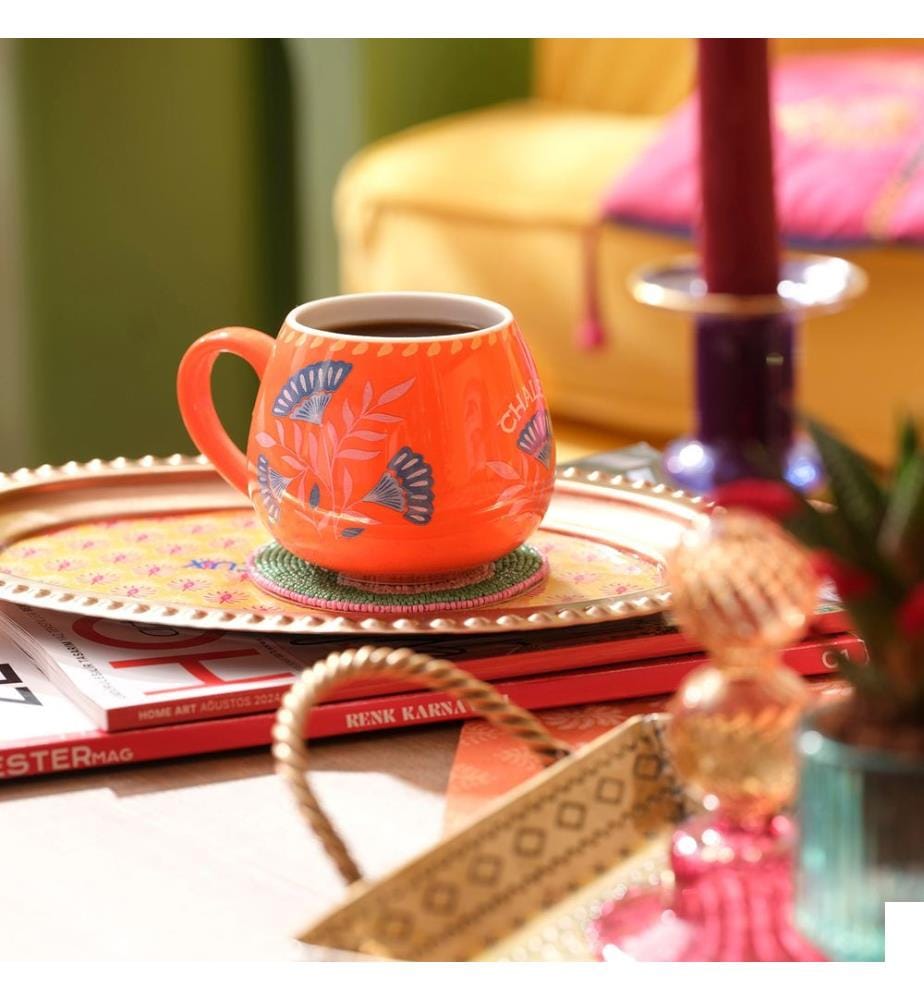 Mug, Orange, 100% PORCELAINE