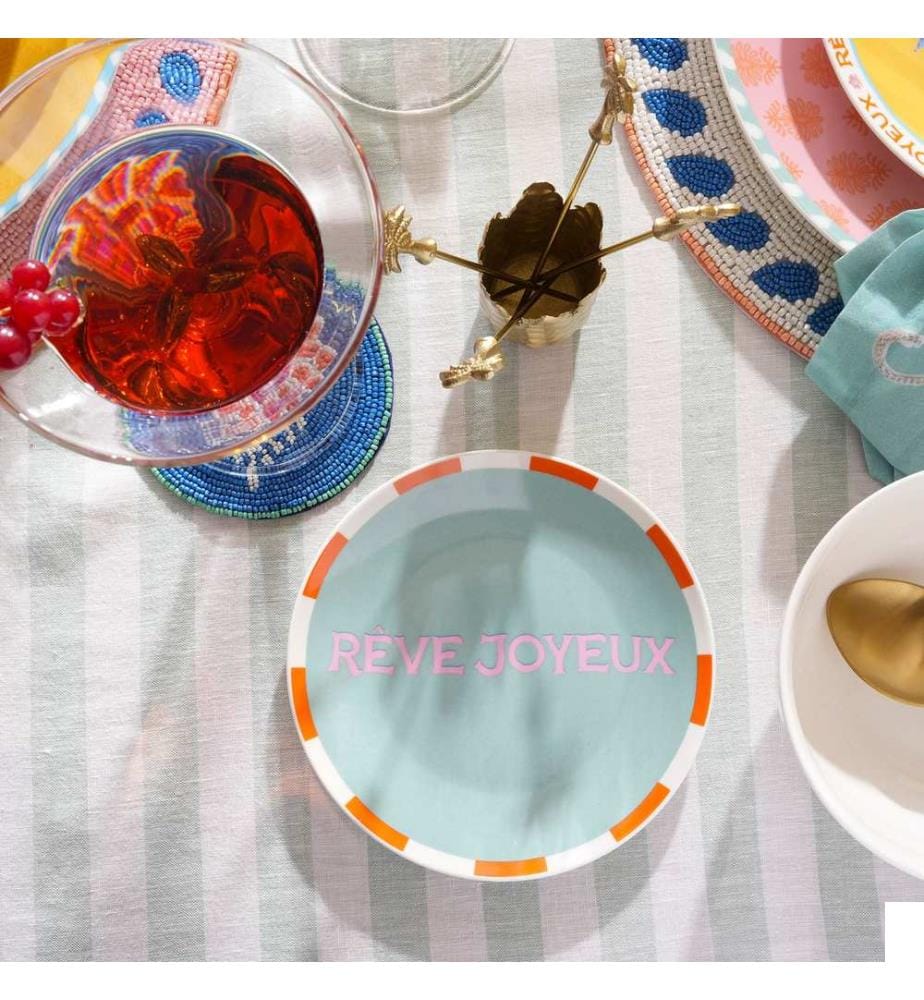 Assiette, verte, 100% PORCELAINE