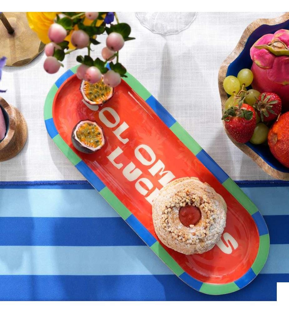 Planche de présentation des aliments, Rouge, 100% BOIS DE MANGO